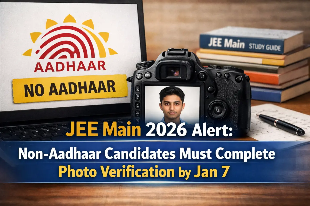 JEE Main 2026 Alert: Non-Aadhaar Candidates Must Complete Photo Verification by Jan 7