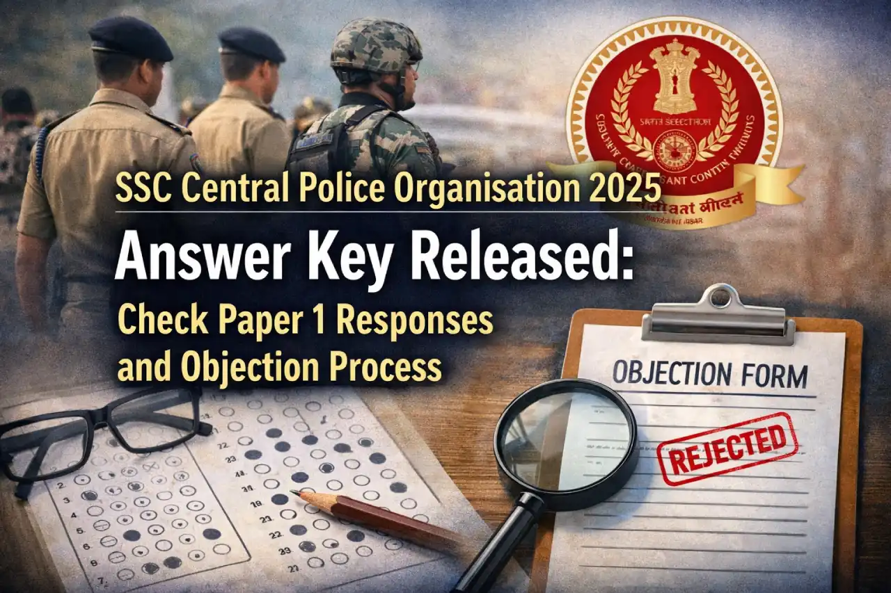 SSC Central Police Organisation 2025 Answer Key Released: Check Paper 1 Responses and Objection Process