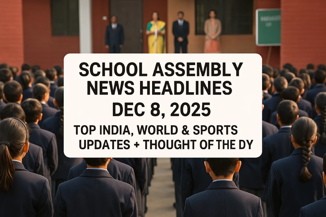 School Assembly News Headlines (Dec 8, 2025): Top India, World & Sports Updates + Thought of the Day
