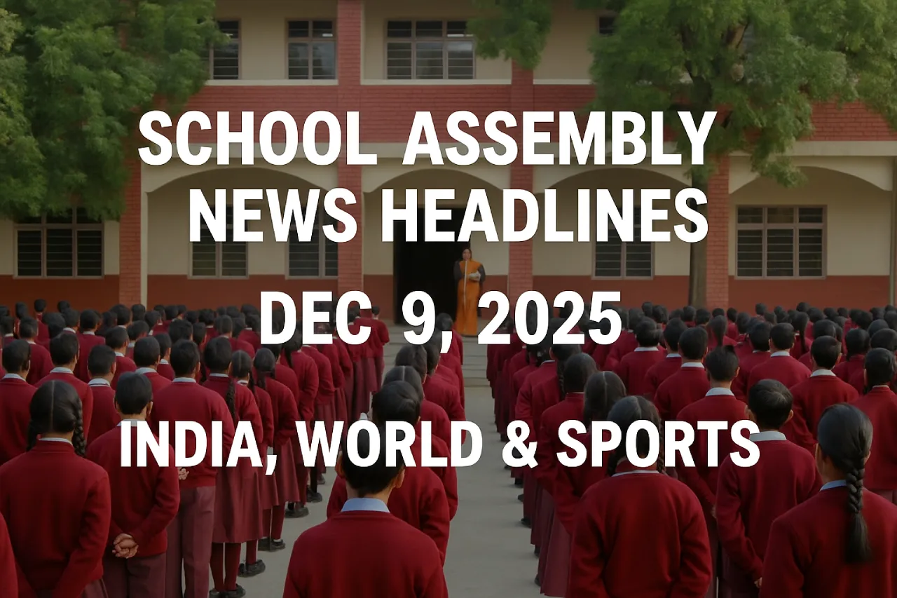 School Assembly News Headlines – Dec 9, 2025: India, World & Sports