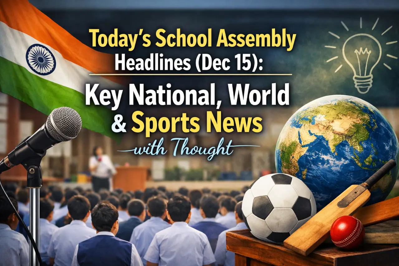 Today’s School Assembly Headlines (Dec 15): Key National, World & Sports News with Thought
