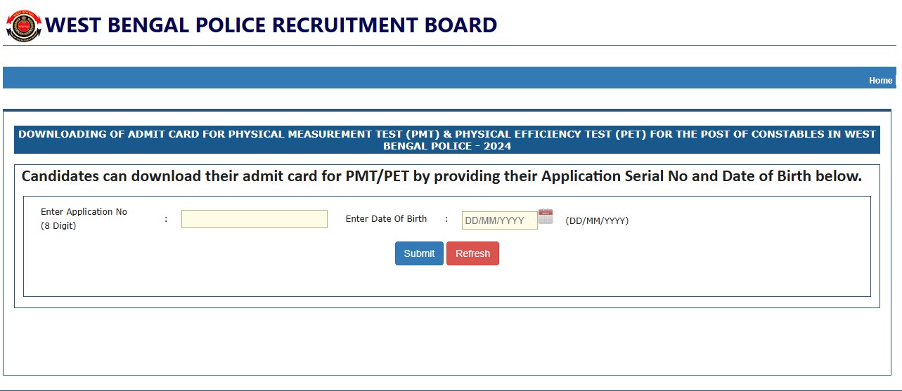 WBP Constable PET PMT Admit Card 2026 Released: Download Link, Dates and Instructions