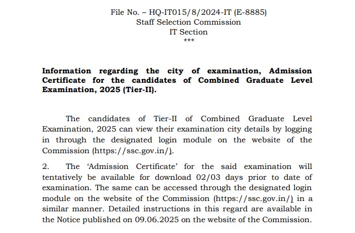 SSC CGL Tier II Admit Card 2025 Release Date Out: Exam Schedule for January 18 and 19 Explained