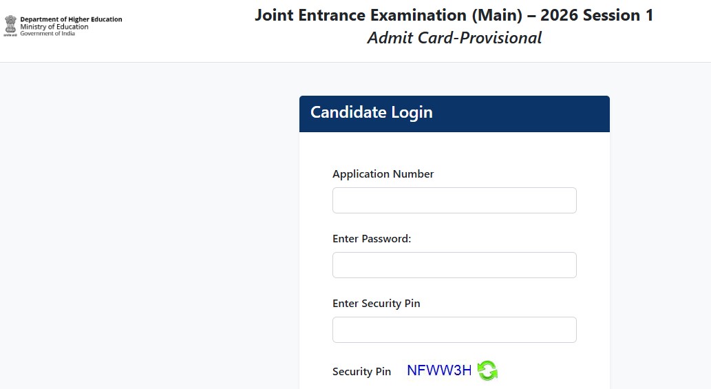 JEE Main 2026 Admit Card Out: Session 1 Hall Tickets Released for January 28 and 29 Exams