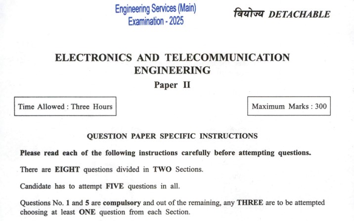 ESE Main 2025 E&T Paper II Question Paper: Download PDF and Exam Analysis