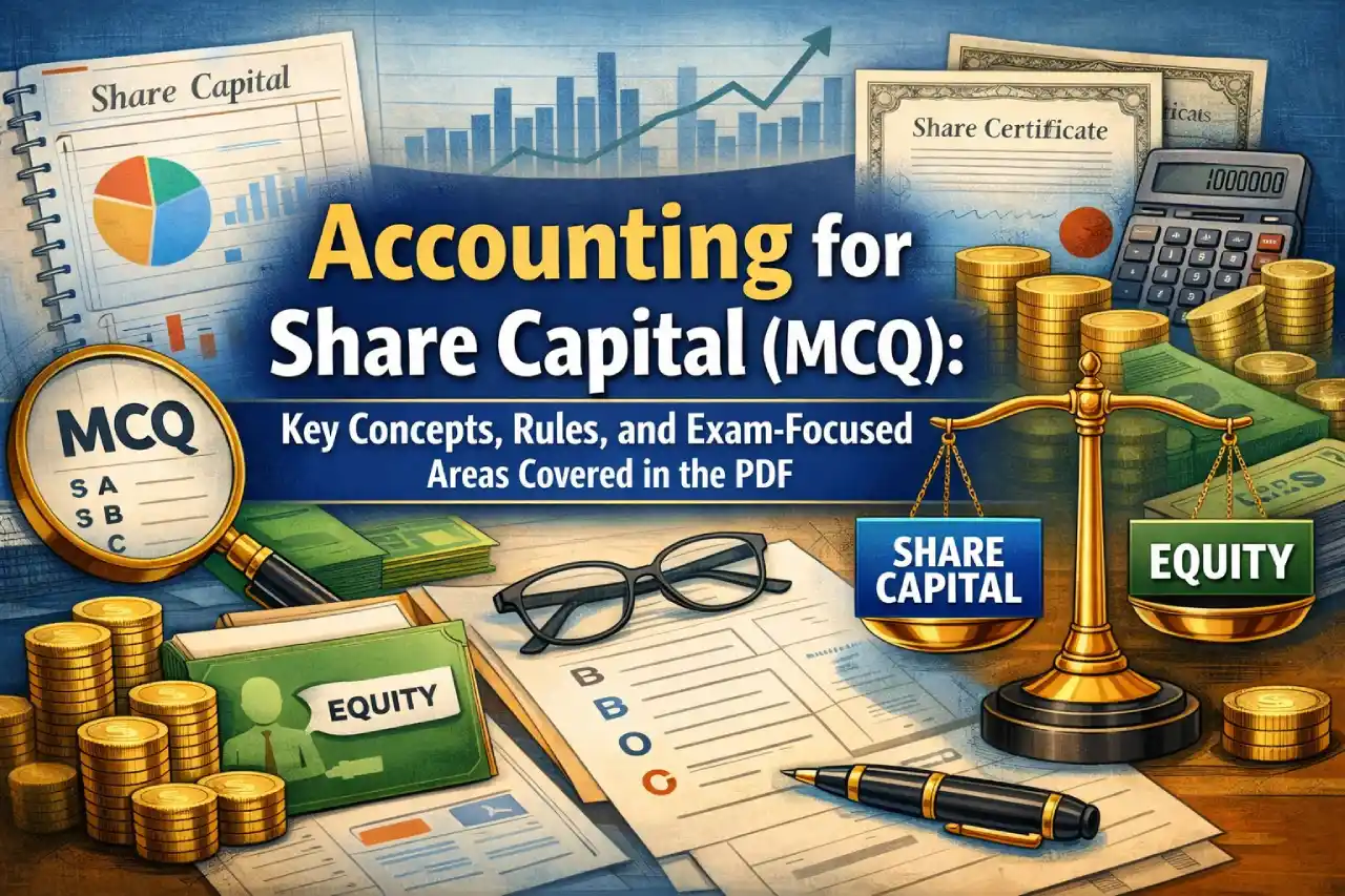 Accounting for Share Capital (MCQ): Key Concepts, Rules, and Exam-Focused Areas Covered in the PDF