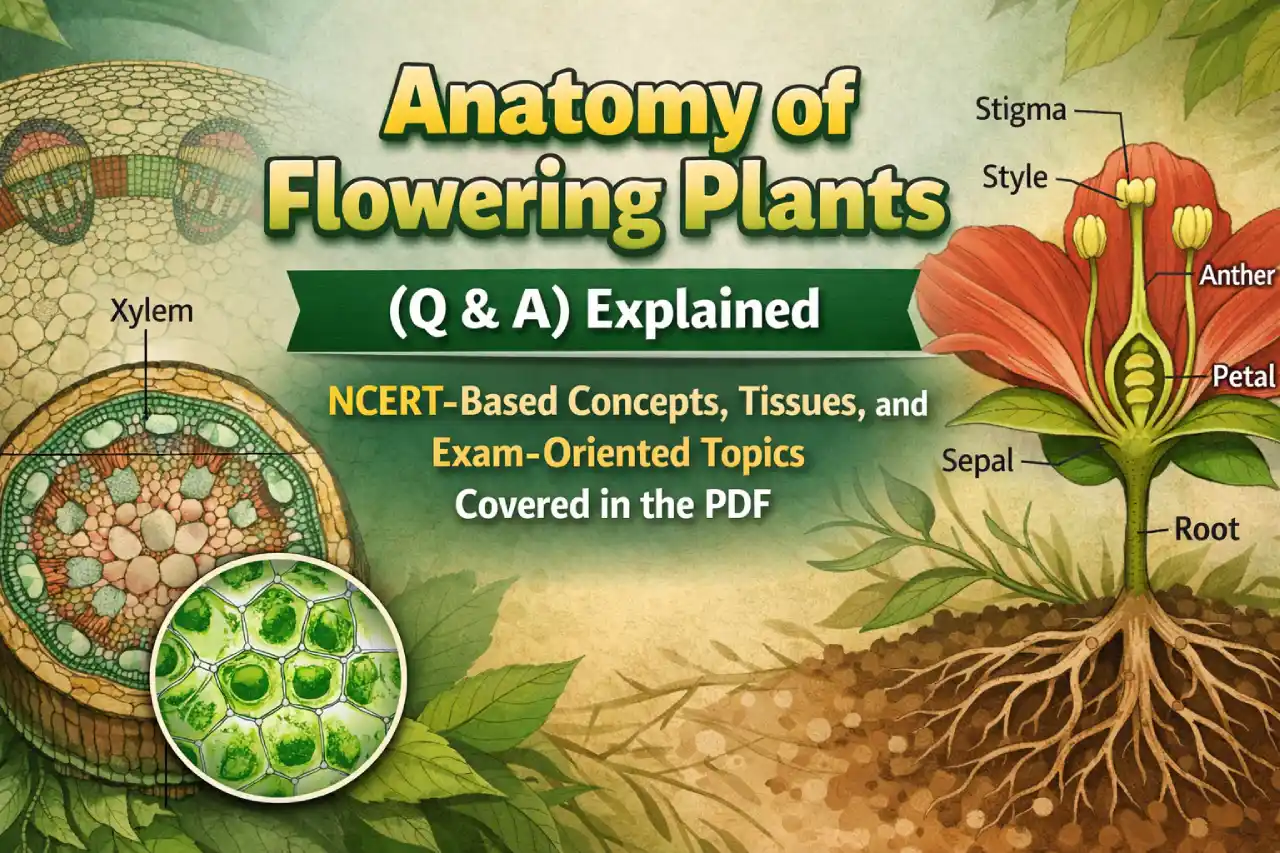 Anatomy of Flowering Plants (Q & A) Explained: NCERT-Based Concepts, Tissues, and Exam-Oriented Topics Covered in the PDF