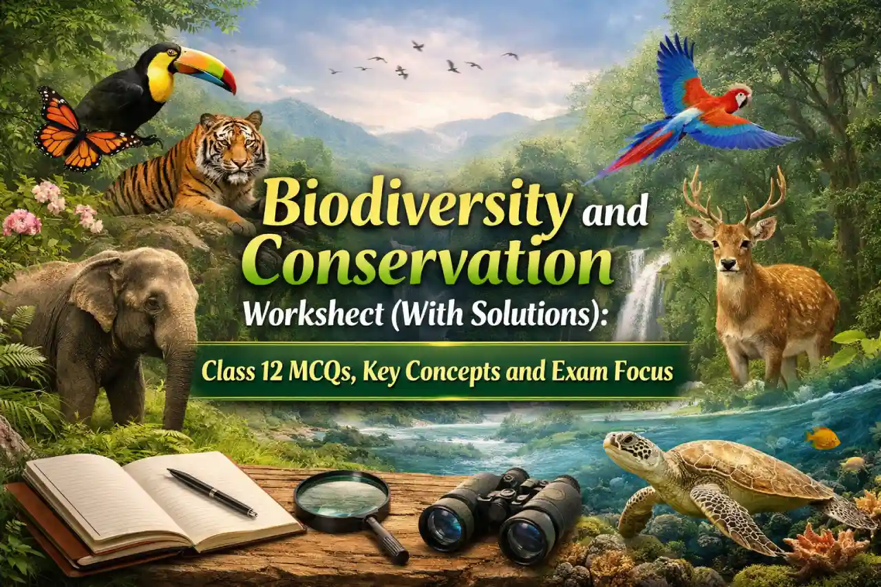 Biodiversity and Conservation Worksheet (With Solutions): Class 12 MCQs, Key Concepts and Exam Focus