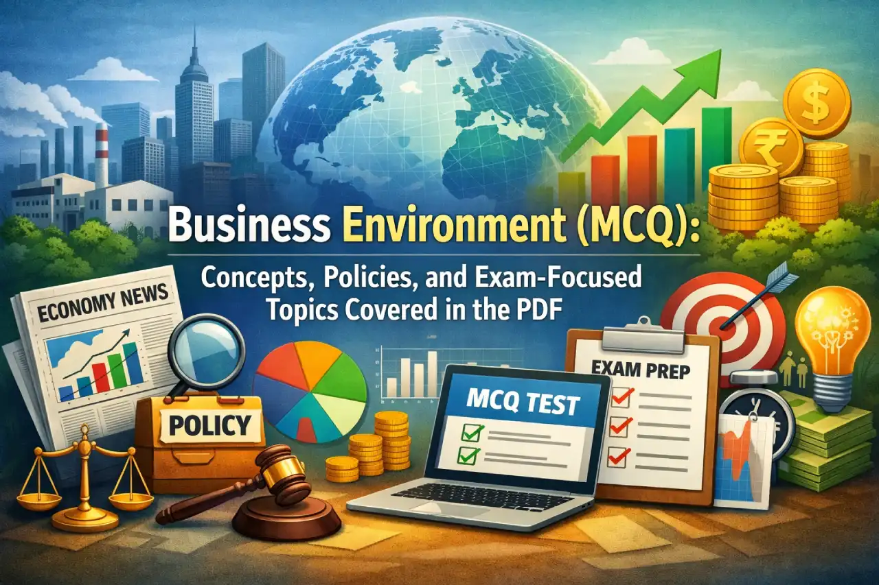 Business Environment (MCQ): Concepts, Policies, and Exam-Focused Topics Covered in the PDF