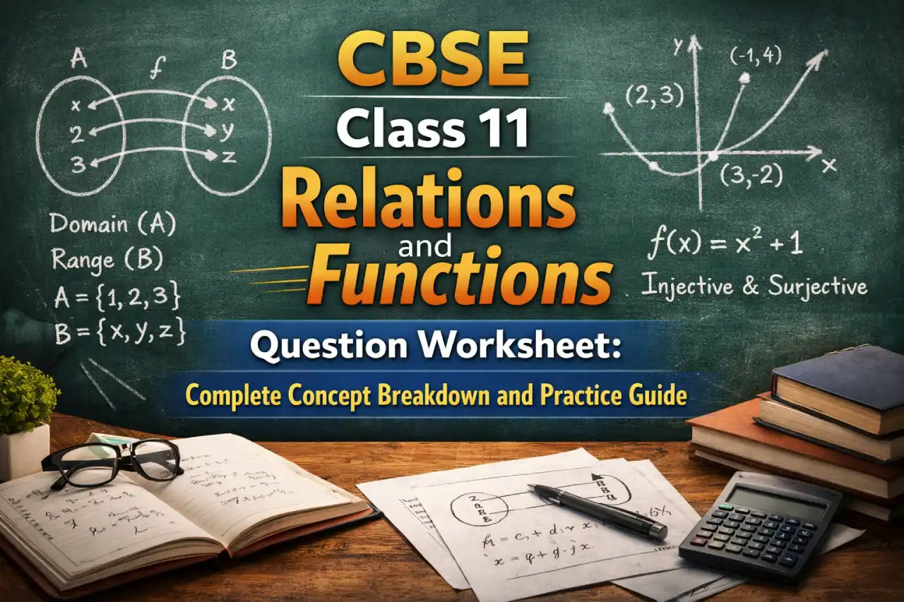 CBSE Class 11 Relations and Functions Question Worksheet: Complete Concept Breakdown and Practice Guide