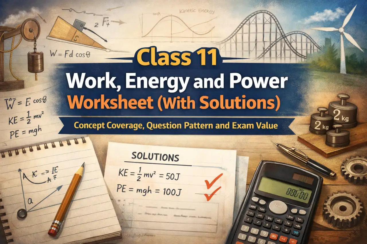 Class 11 Work, Energy and Power Worksheet (With Solutions): Concept Coverage, Question Pattern and Exam Value