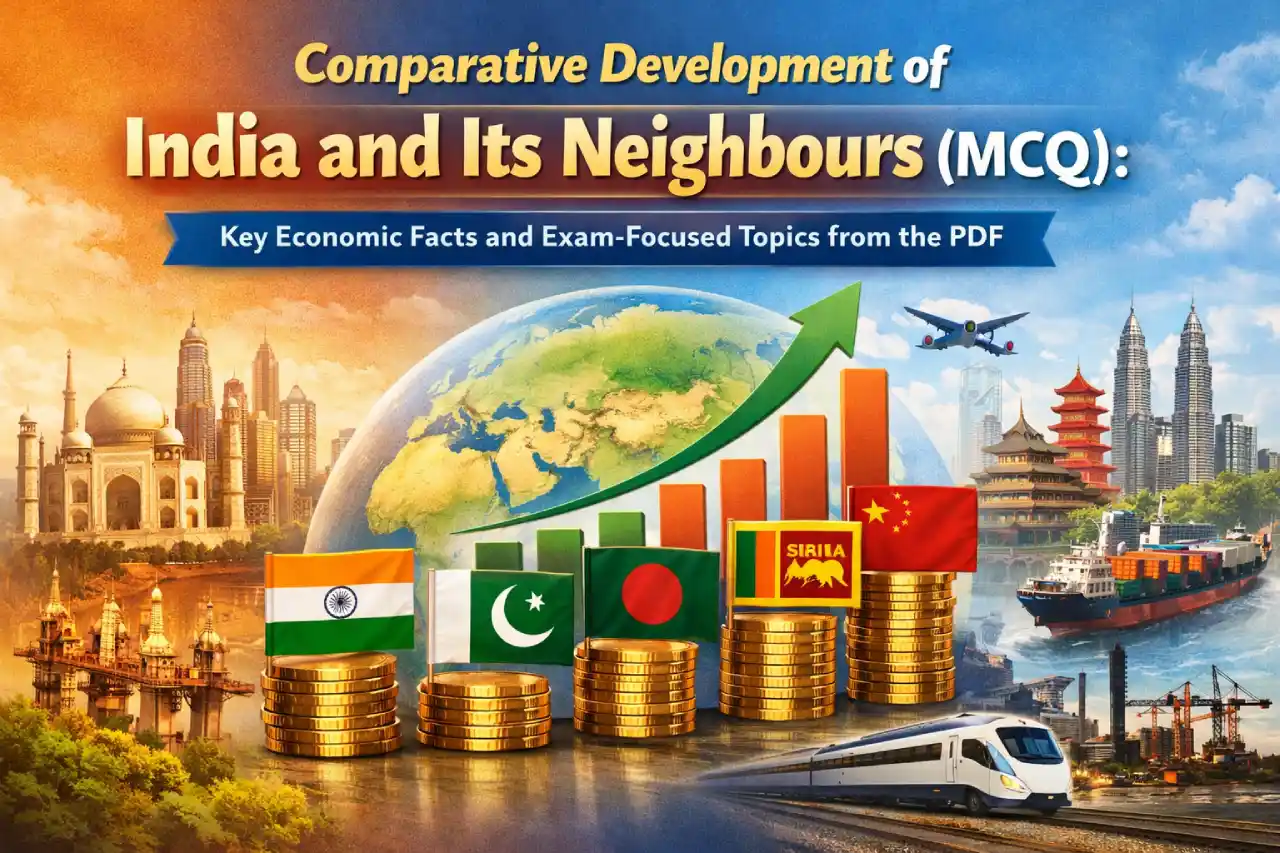 Comparative Development of India and Its Neighbours (MCQ): Key Economic Facts and Exam-Focused Topics from the PDF
