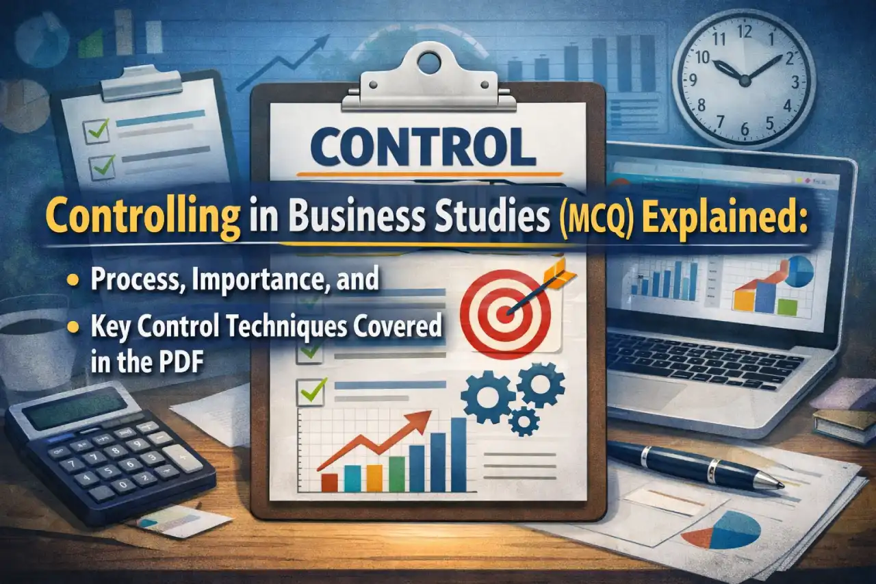 Controlling in Business Studies (MCQ) Explained: Process, Importance, and Key Control Techniques Covered in the PDF