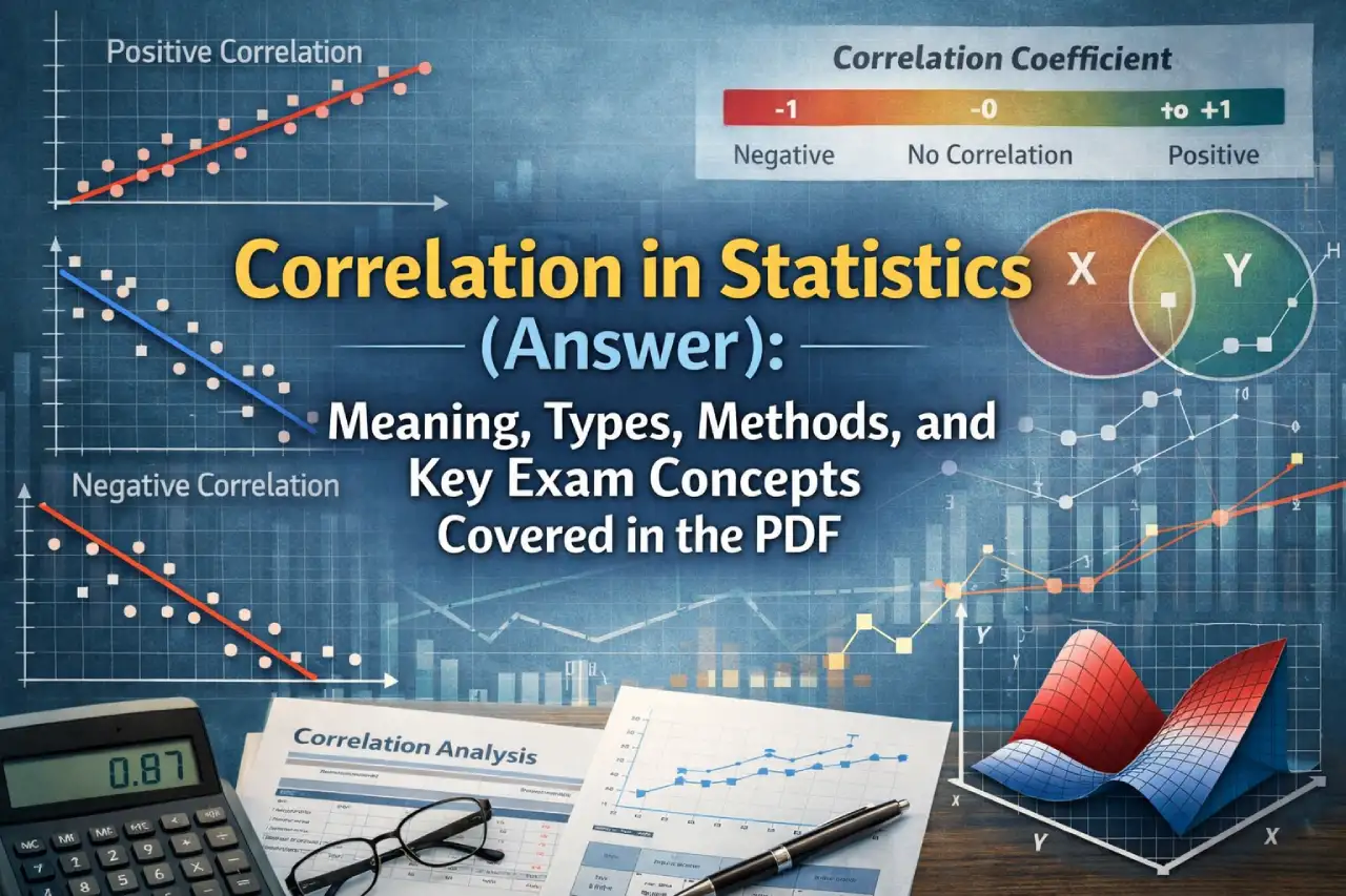 Correlation in Statistics (Answer): Meaning, Types, Methods, and Key Exam Concepts Covered in the PDF