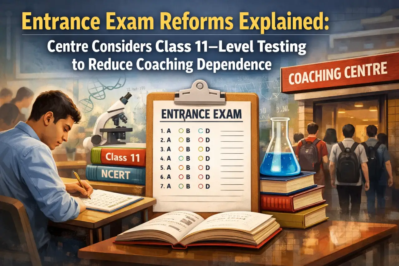 Entrance Exam Reforms Explained: Centre Considers Class 11–Level Testing to Reduce Coaching Dependence
