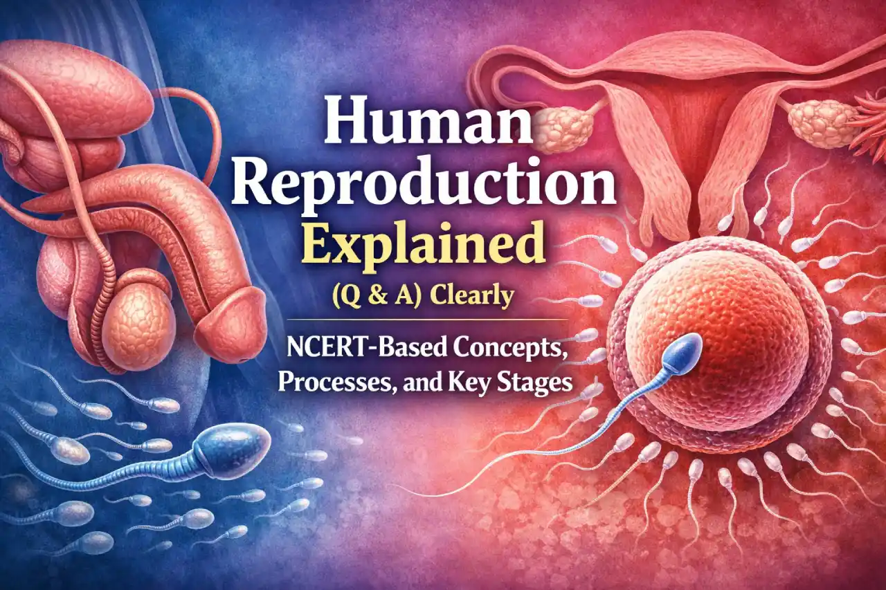 Human Reproduction Explained (Q & A) Clearly: NCERT-Based Concepts, Processes, and Key Stages