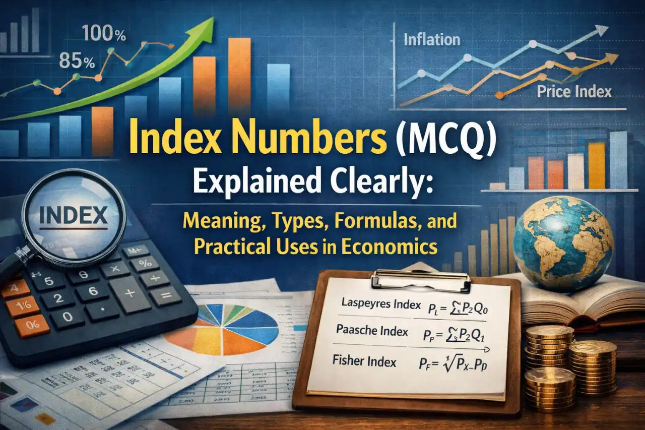 Index Numbers (MCQ) Explained Clearly: Meaning, Types, Formulas, and Practical Uses in Economics