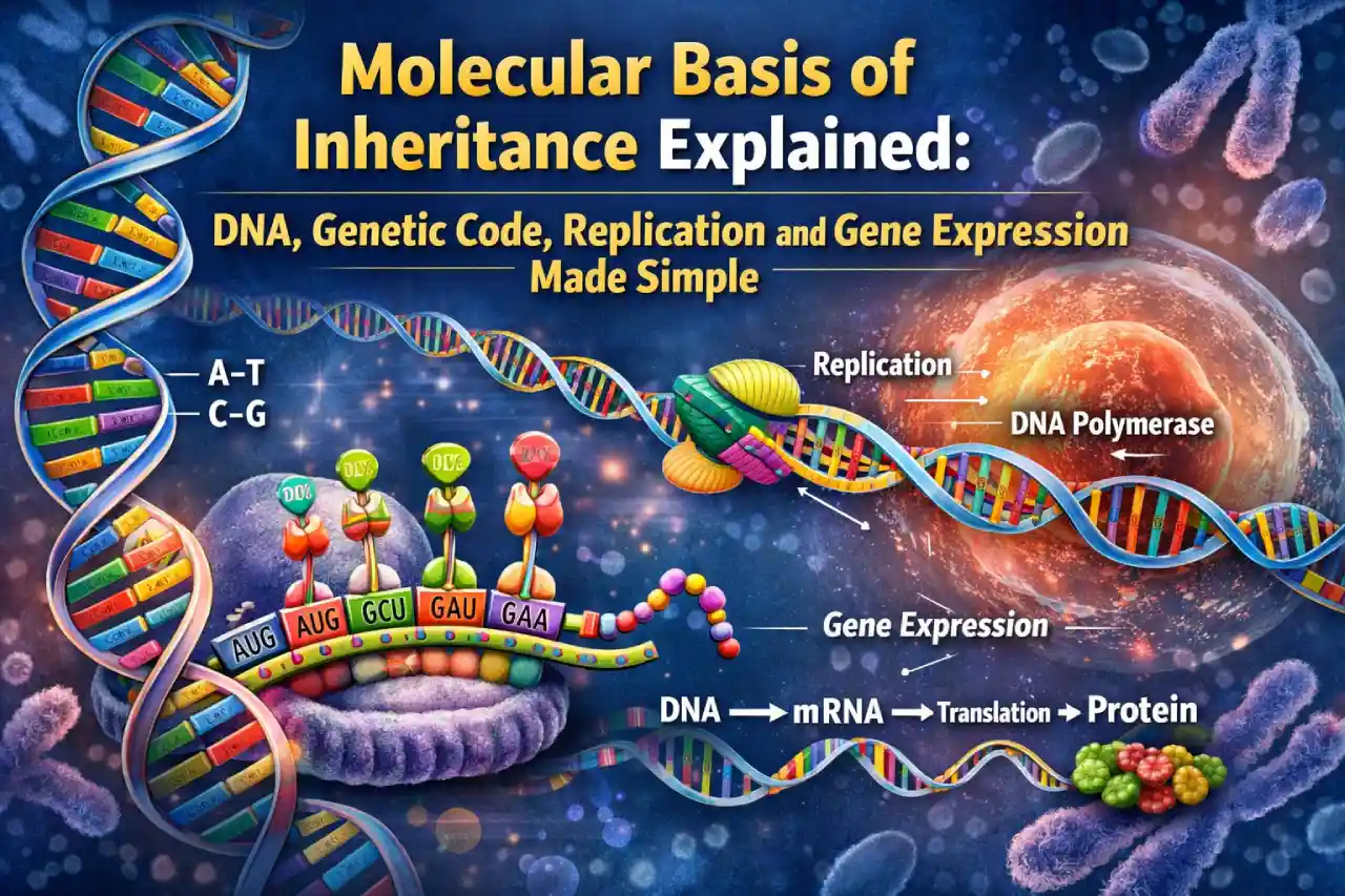 Molecular Basis of Inheritance Explained: DNA, Genetic Code, Replication and Gene Expression Made Simple