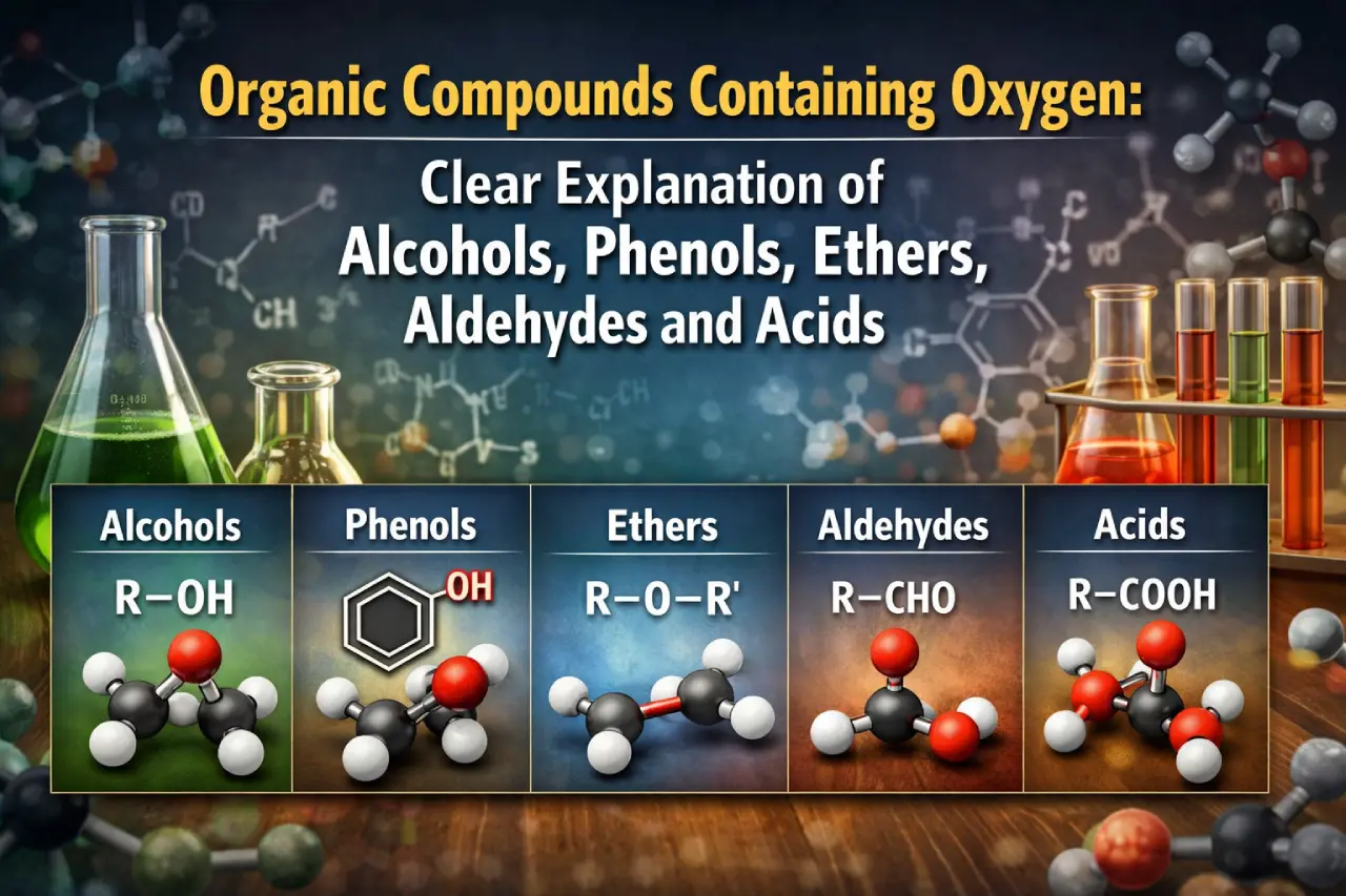Organic Compounds Containing Oxygen: Clear Explanation of Alcohols, Phenols, Ethers, Aldehydes and Acids