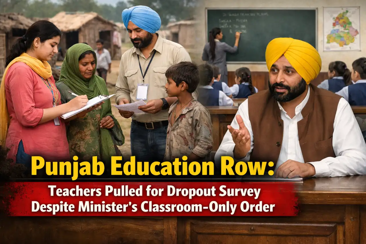 Punjab Education Row: Teachers Pulled for Dropout Survey Despite Minister’s Classroom-Only Order
