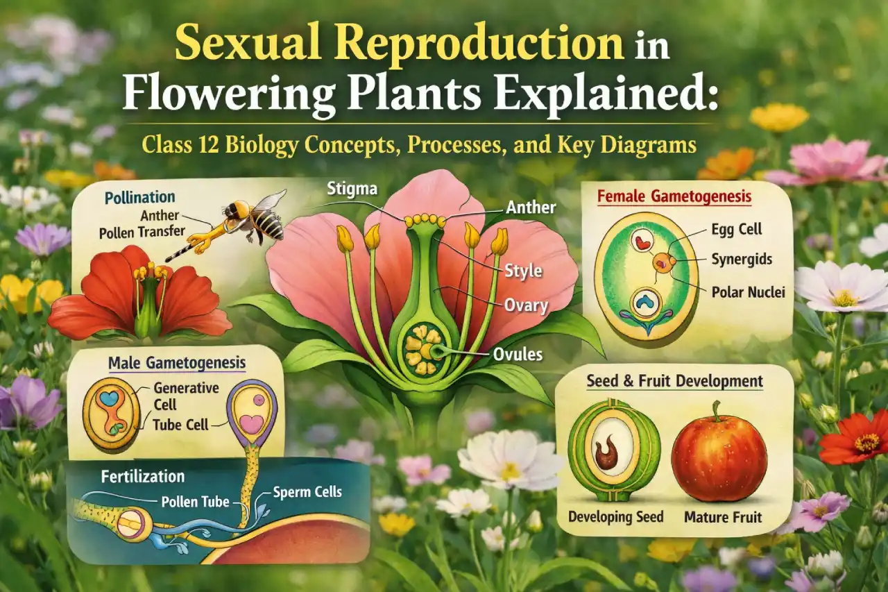 Sexual Reproduction in Flowering Plants Explained: Class 12 Biology Concepts, Processes, and Key Diagrams