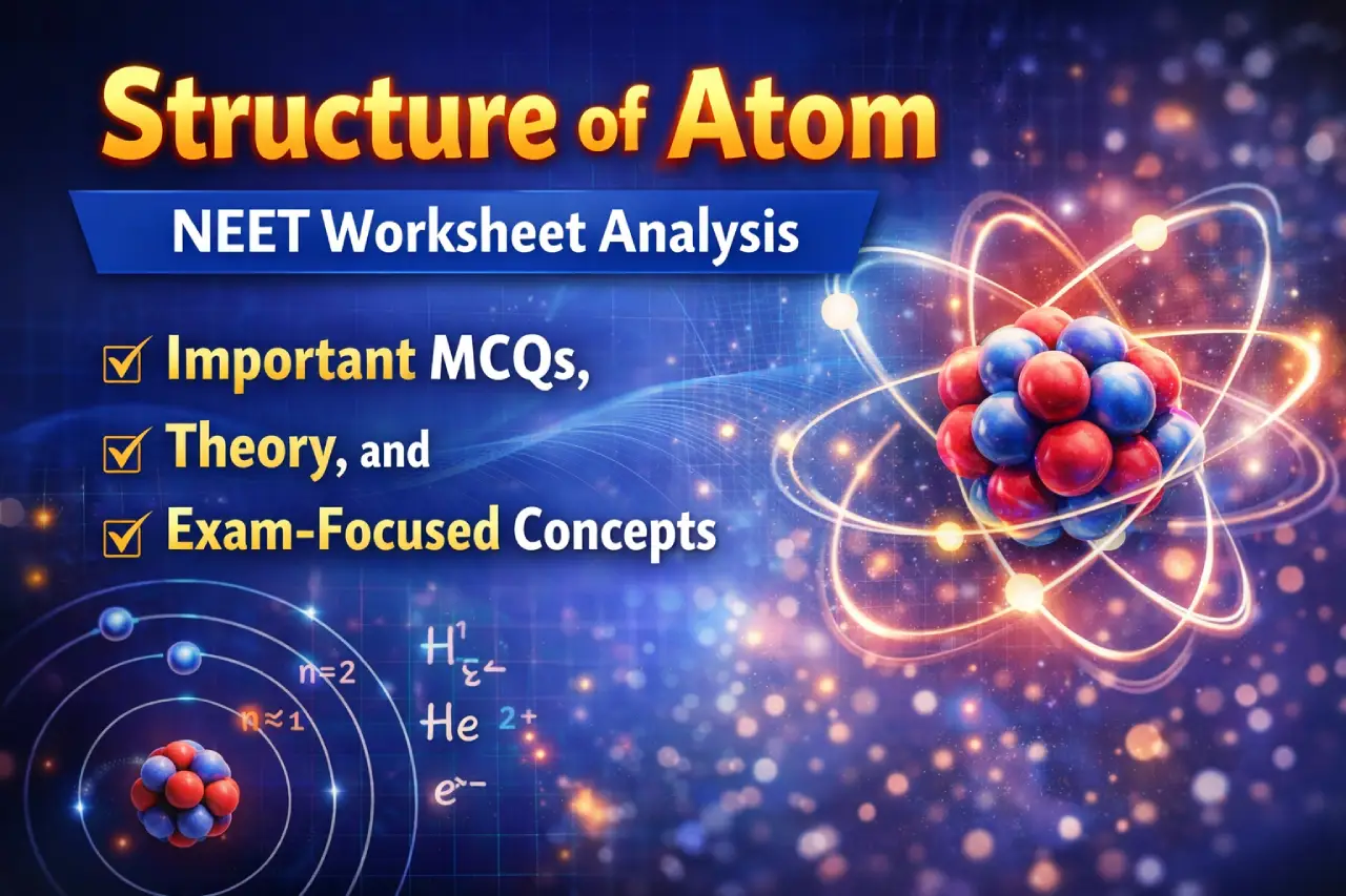 Structure of Atom NEET Worksheet Analysis: Important MCQs, Theory, and Exam-Focused Concepts