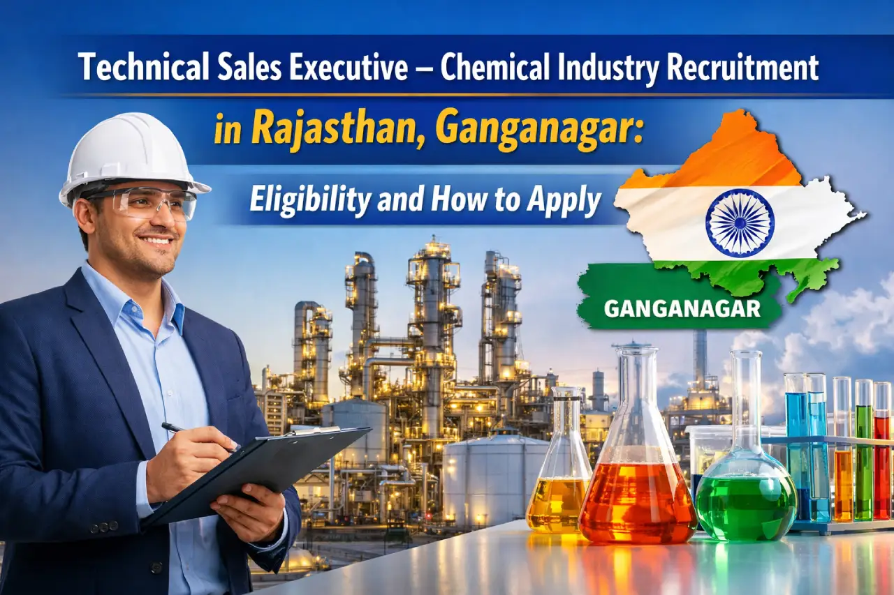 Technical Sales Executive – Chemical Industry Recruitment in Rajasthan, Ganganagar: Eligibility and How to Apply