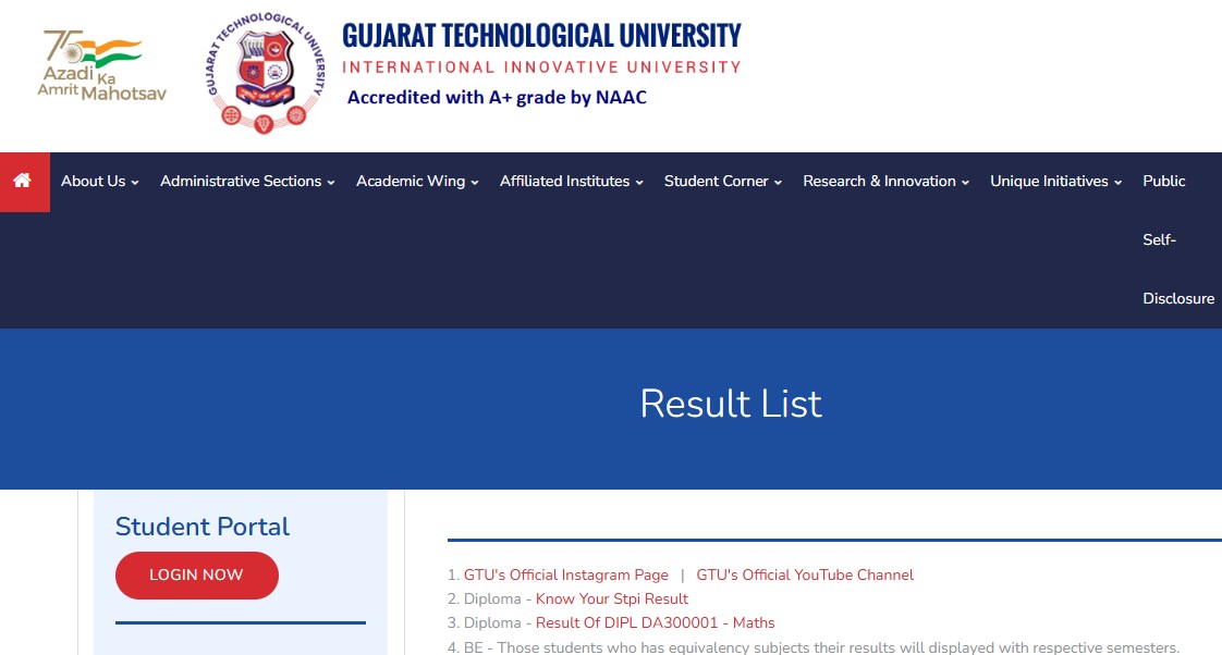 GTU Winter 2025 Results Announced: Direct Link to Check December Semester Scores