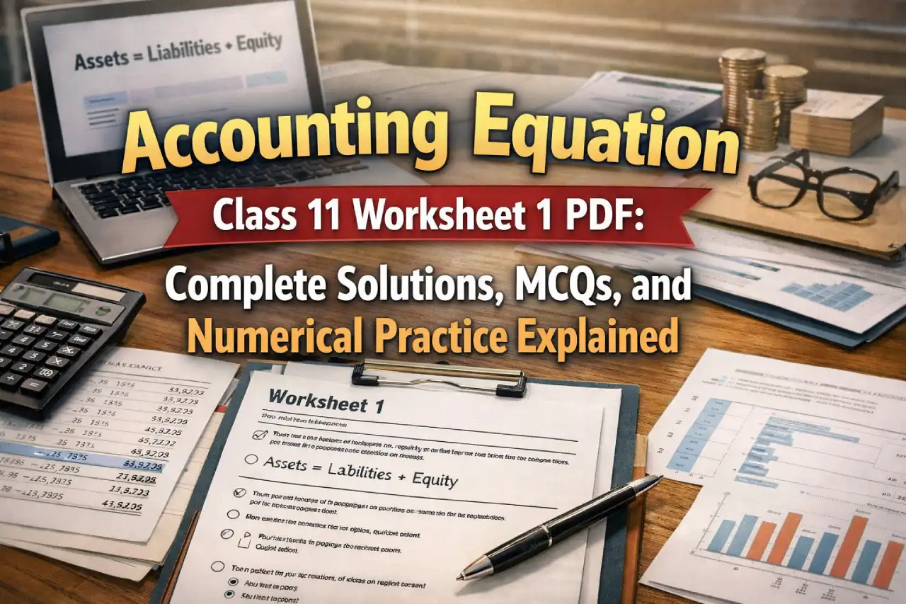 Accounting Equation Class 11 Worksheet 1 PDF: Complete Solutions, MCQs, and Numerical Practice Explained