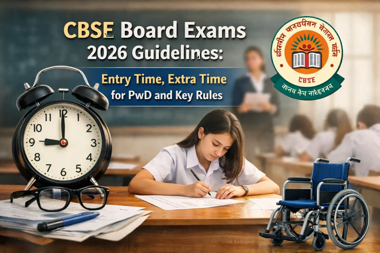 CBSE Board Exams 2026 Guidelines: Entry Time, Extra Time for PwD and Key Rules