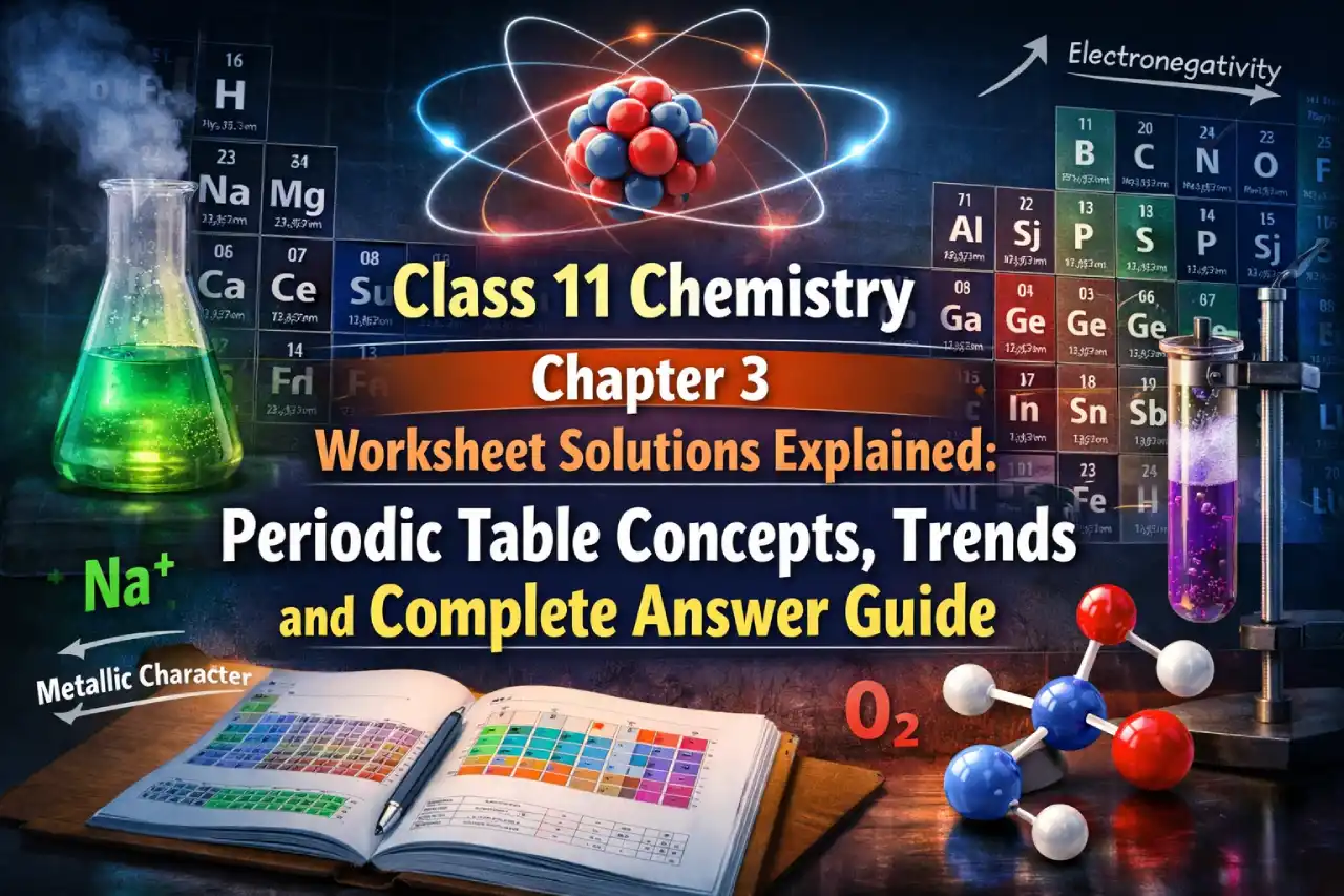 Class 11 Chemistry Chapter 3 Worksheet Solutions Explained: Periodic Table Concepts, Trends and Complete Answer Guide