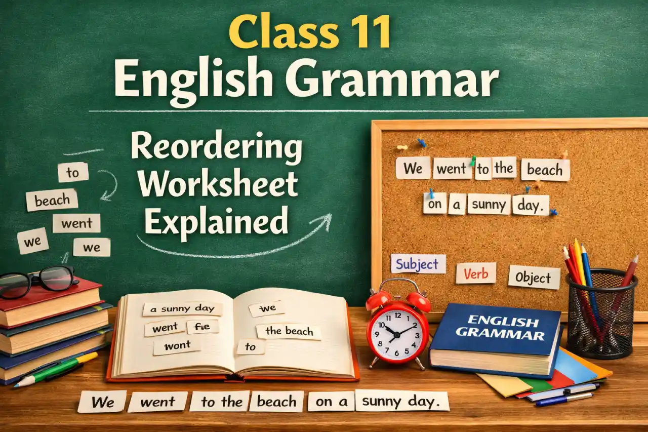 Class 11 English Grammar Reordering Worksheet Explained
