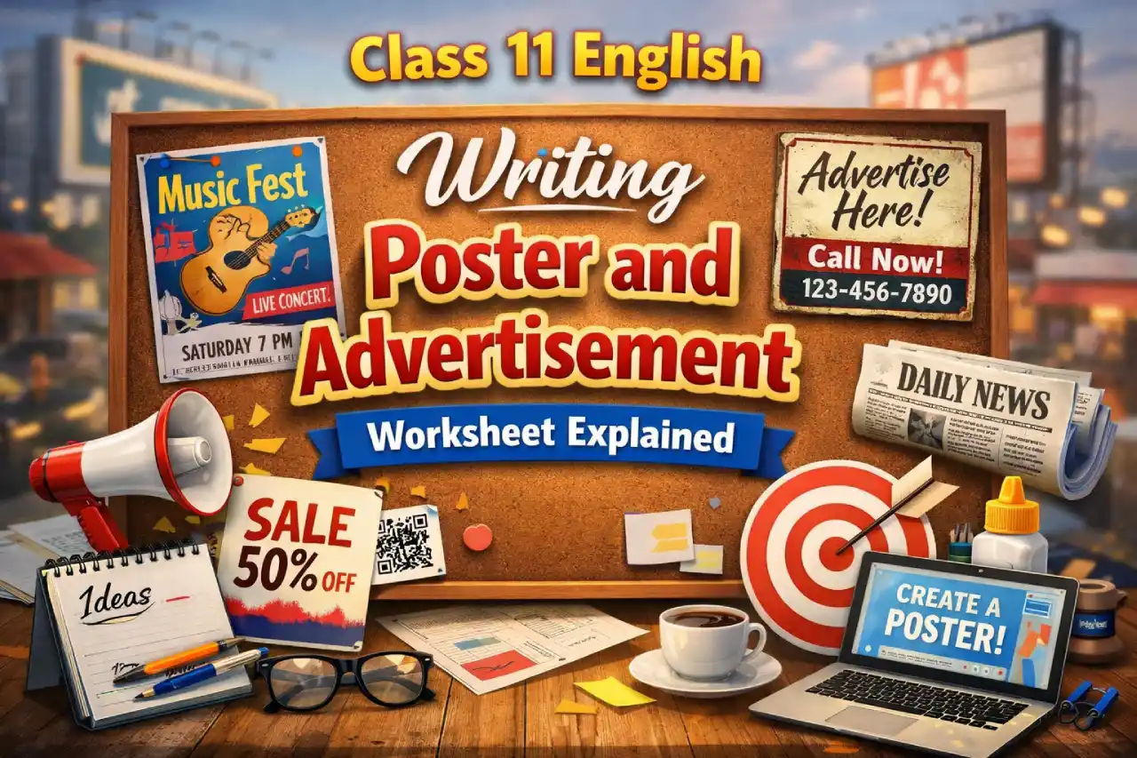 Class 11 English Writing Poster and Advertisement Worksheet Explained