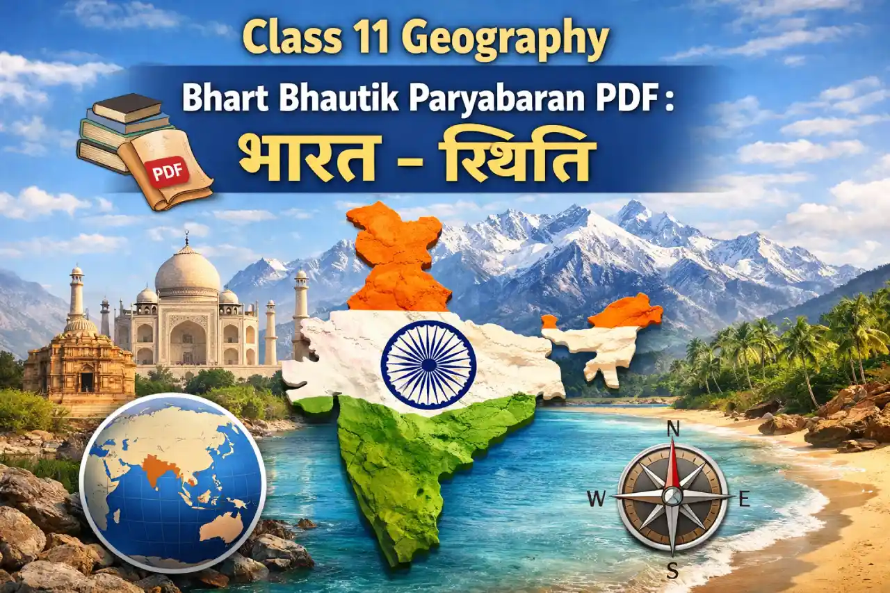 Class 11 Geography - Bhart Bhautik Paryabaran PDF: भारत - स्थिति
