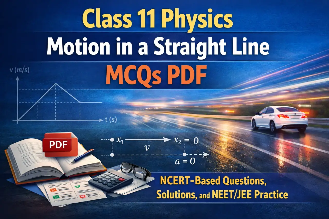 Class 11 Physics Motion in a Straight Line MCQs PDF: NCERT-Based Questions, Solutions, and NEET/JEE Practice