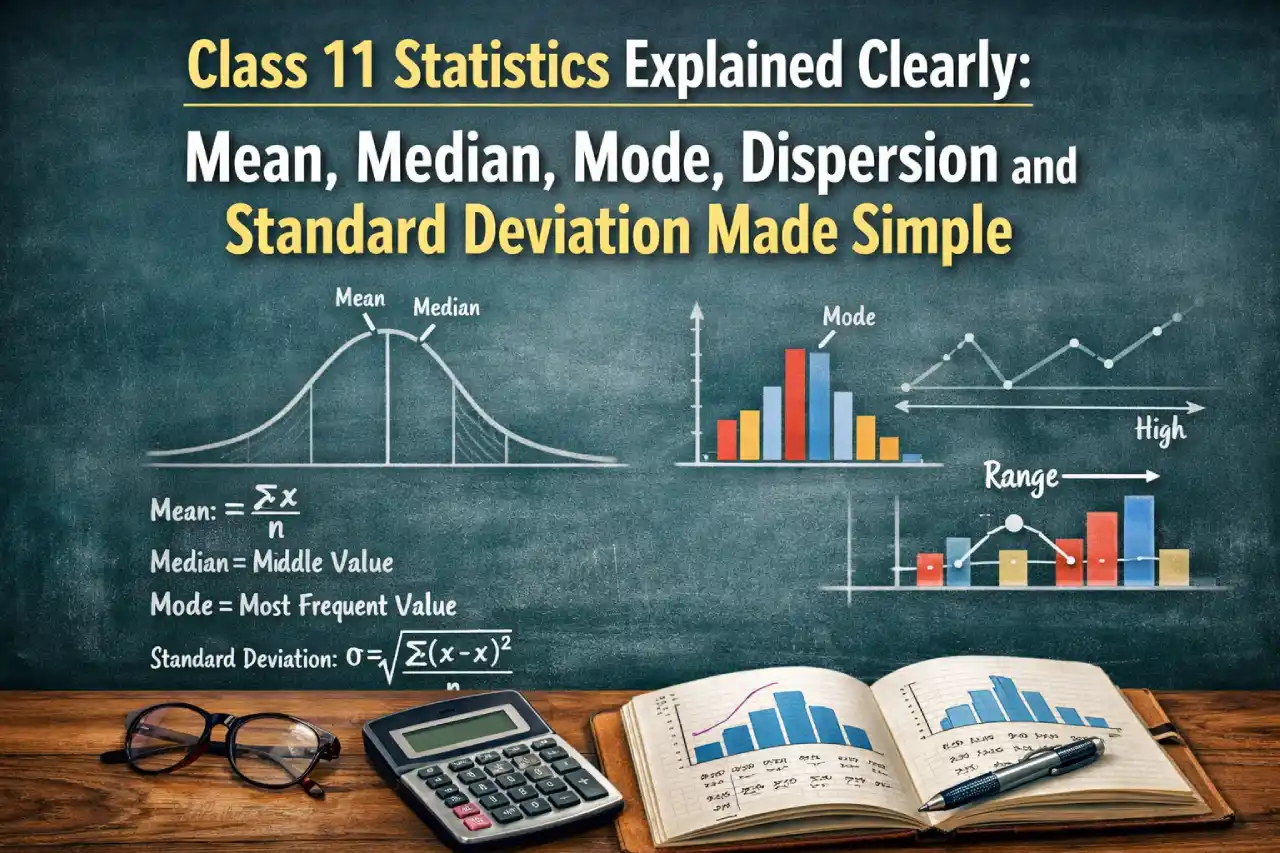 Class 11 Statistics Explained Clearly: Mean, Median, Mode, Dispersion and Standard Deviation Made Simple
