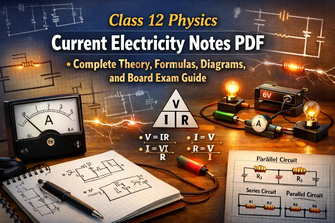 Class 12 Physics Current Electricity Notes PDF: Complete Theory, Formulas, Diagrams, and Board Exam Guide