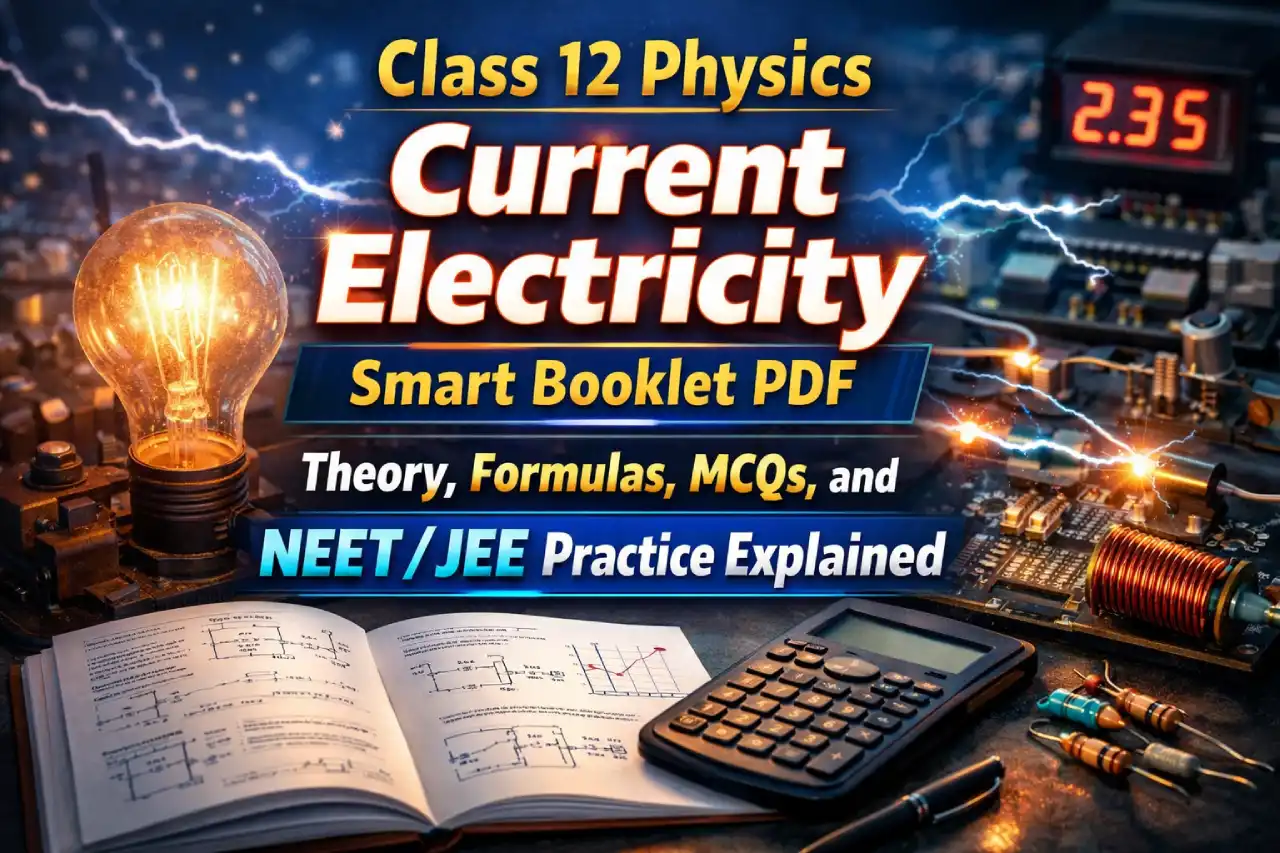 Class 12 Physics Current Electricity Smart Booklet PDF: Theory, Formulas, MCQs, and NEET/JEE Practice Explained