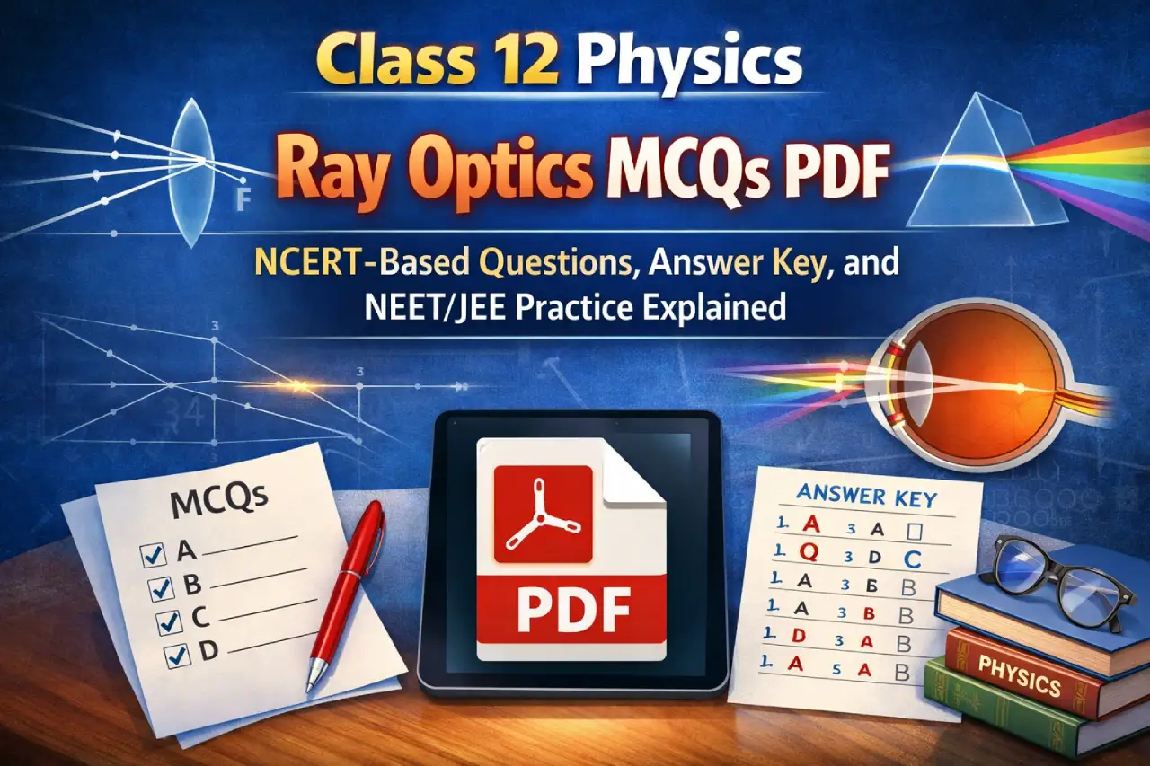 Class 12 Physics Ray Optics MCQs PDF: NCERT-Based Questions, Answer Key, and NEET/JEE Practice Explained