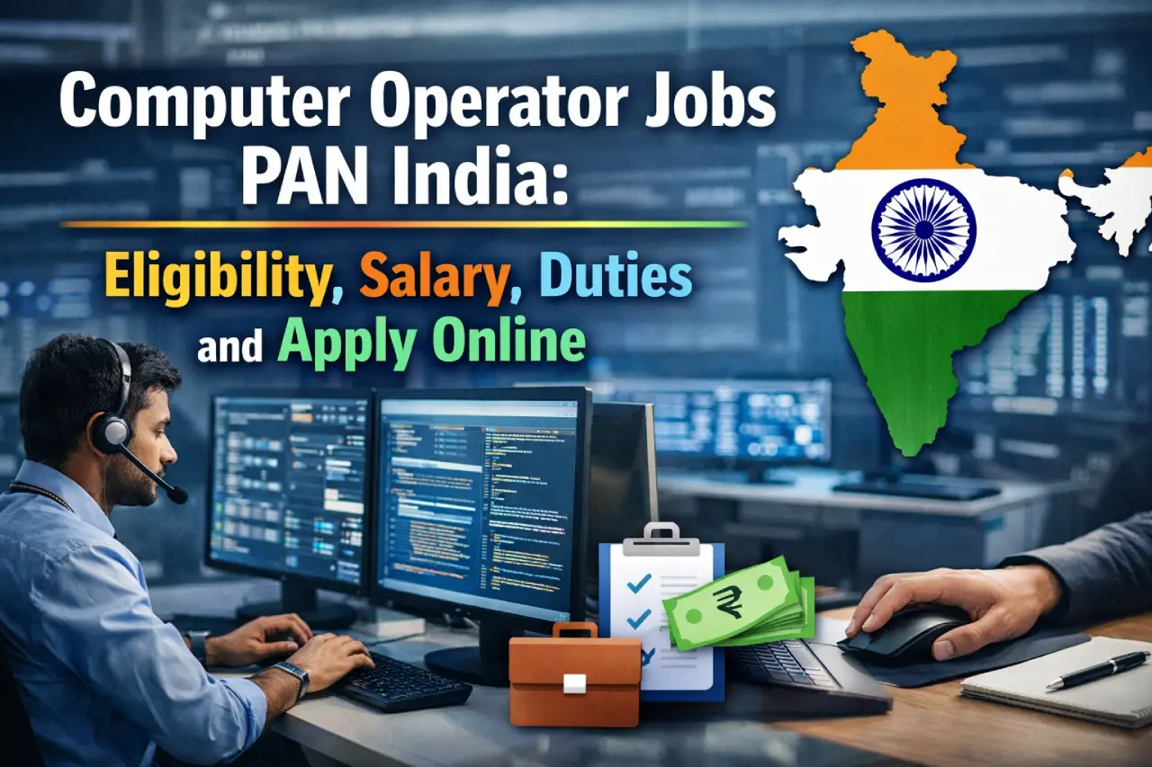 Computer Operator Jobs PAN India: Eligibility, Salary, Duties and Apply Online
