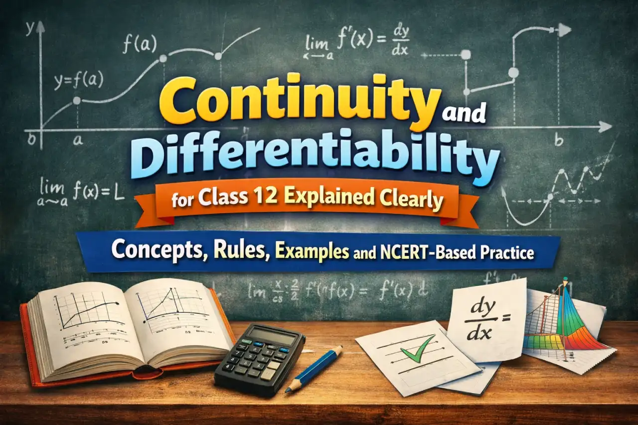 Continuity and Differentiability for Class 12 Explained Clearly: Concepts, Rules, Examples and NCERT-Based Practice