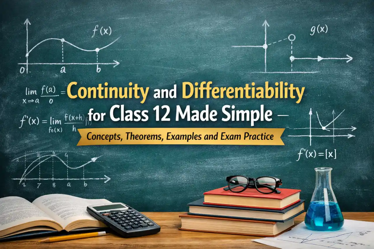 Continuity and Differentiability for Class 12 Made Simple: Concepts, Theorems, Examples and Exam Practice