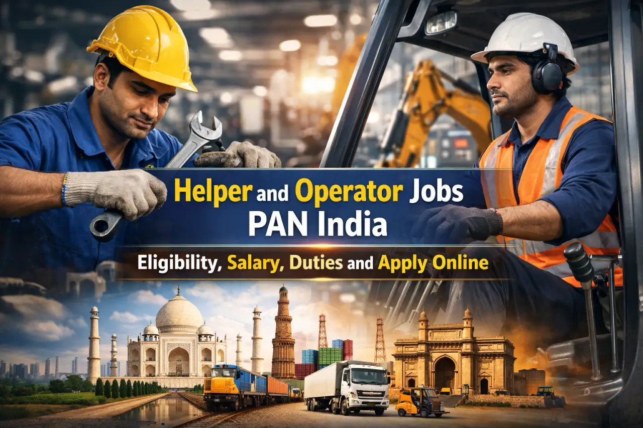 Helper and Operator Jobs PAN India: Eligibility, Salary, Duties and Apply Online