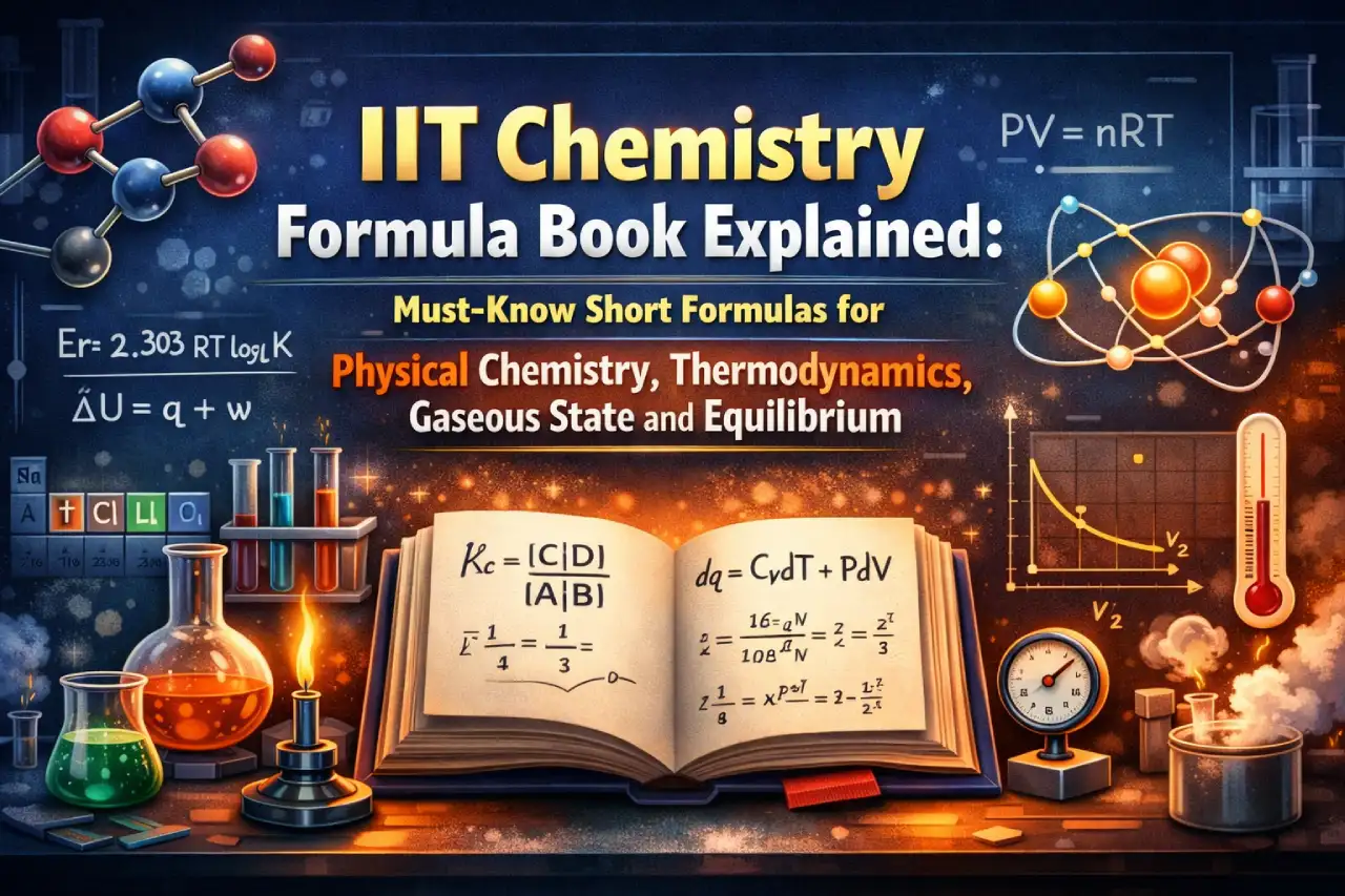 IIT Chemistry Formula Book Explained: Must-Know Short Formulas for Physical Chemistry, Thermodynamics, Gaseous State and Equilibrium