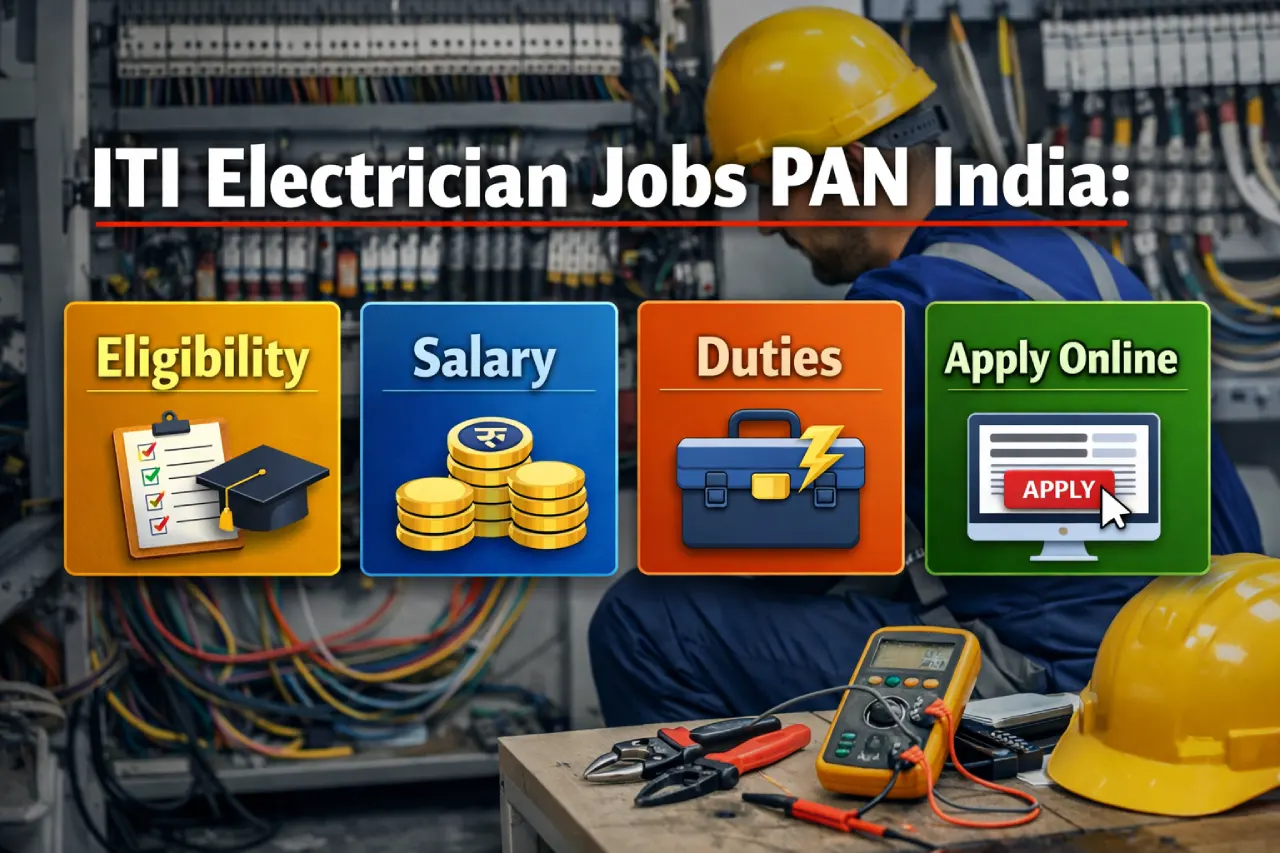 ITI Electrician Jobs PAN India: Eligibility, Salary, Duties and Apply Online
