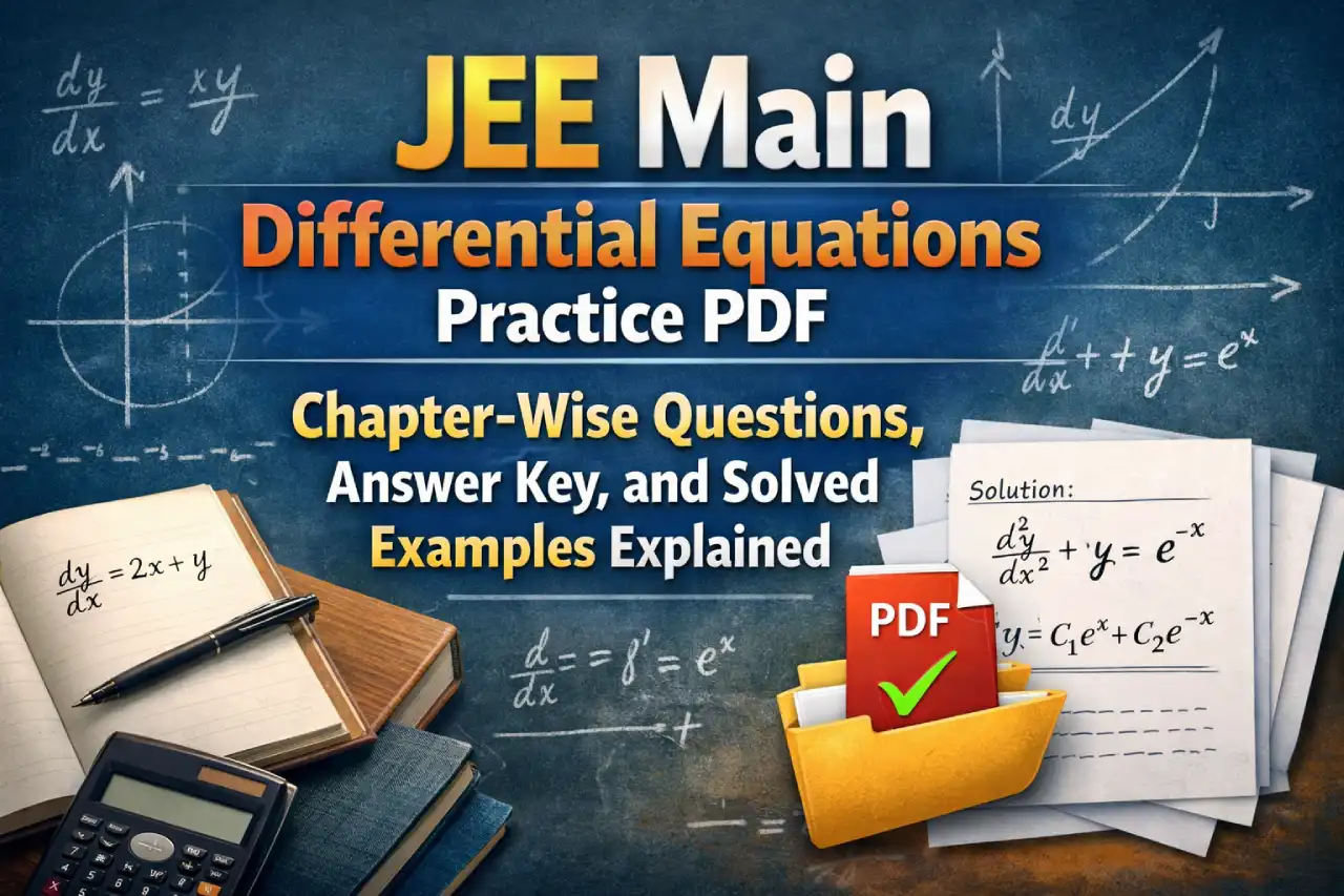 JEE Main Differential Equations Practice PDF: Chapter-Wise Questions, Answer Key, and Solved Examples Explained