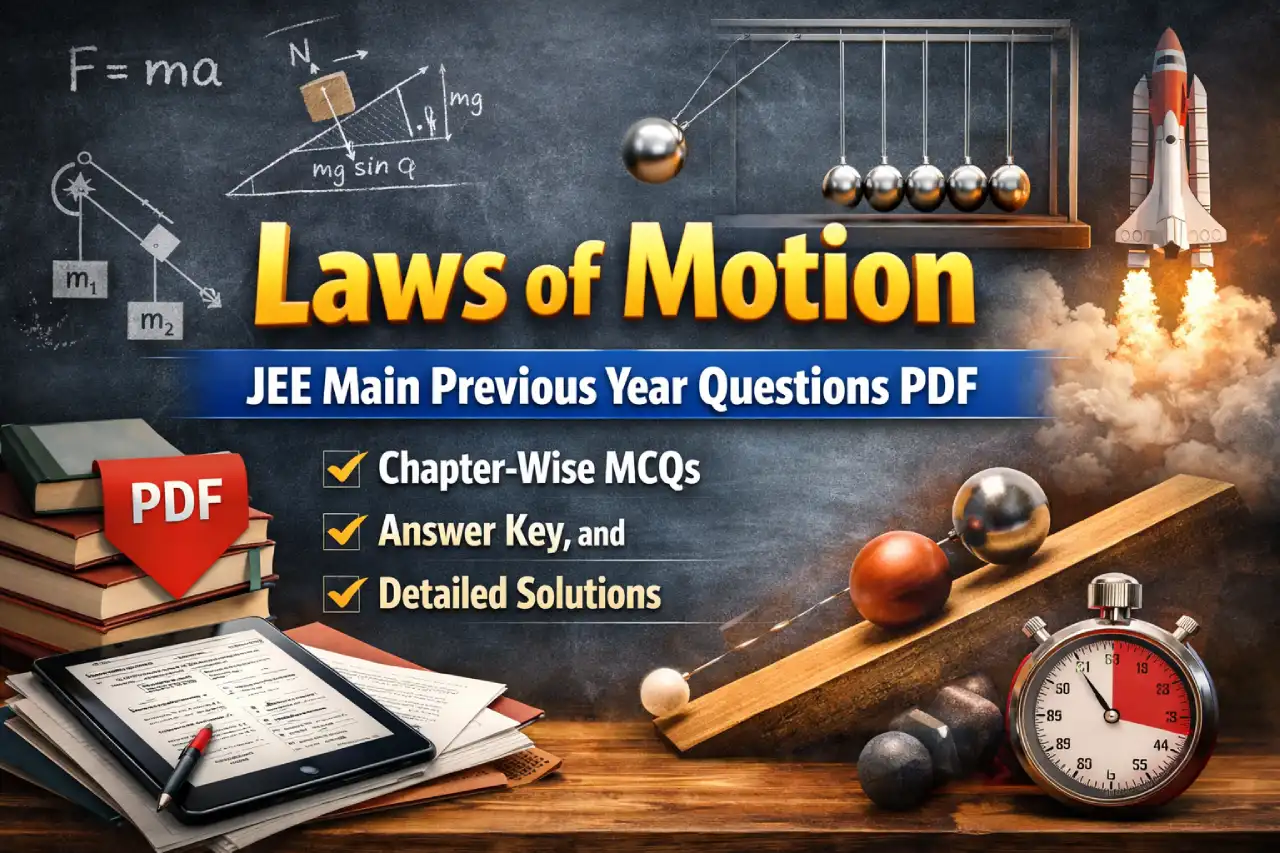 Laws of Motion JEE Main Previous Year Questions PDF: Chapter-Wise MCQs, Answer Key, and Detailed Solutions