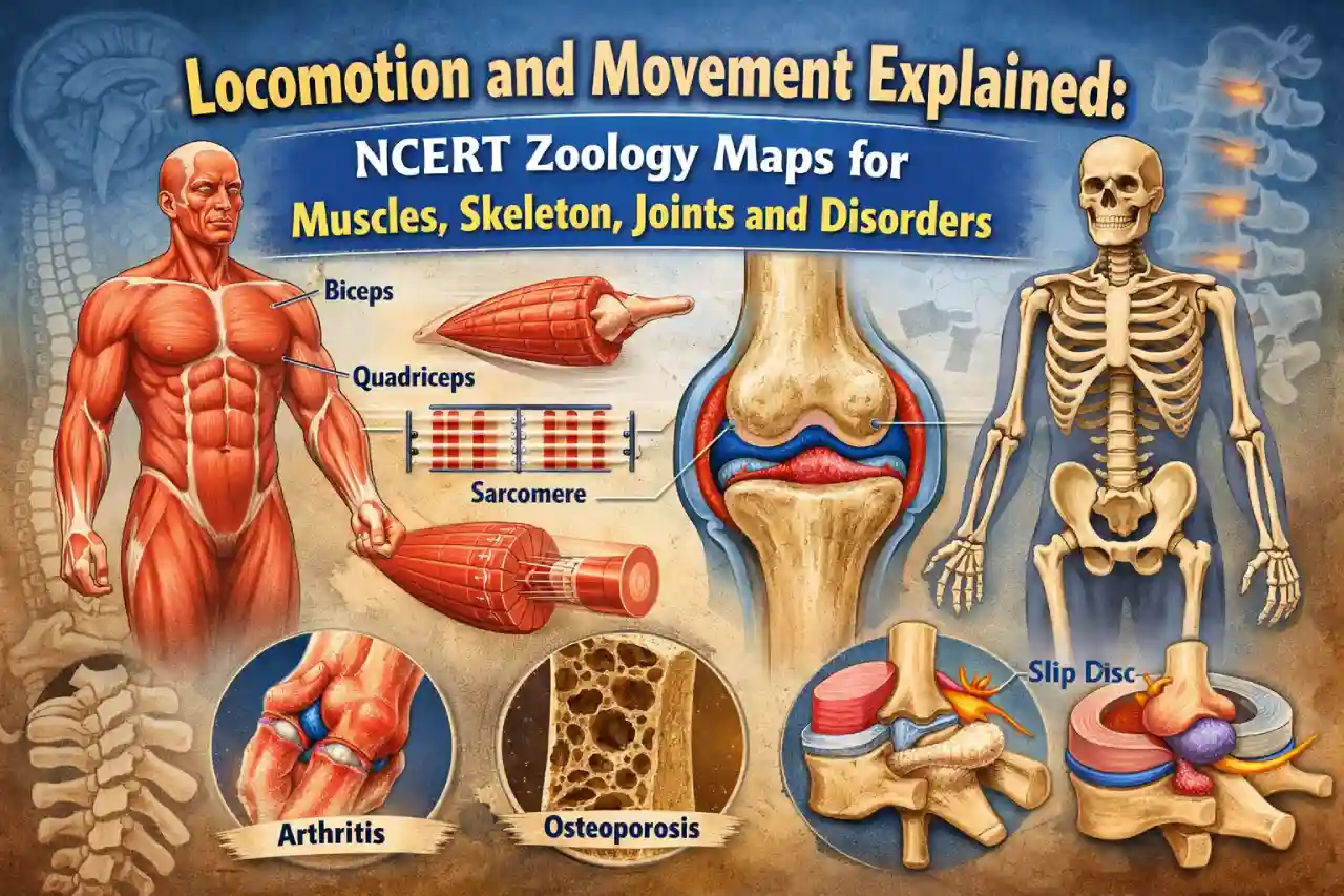 Locomotion and Movement Explained: NCERT Zoology Maps for Muscles, Skeleton, Joints and Disorders