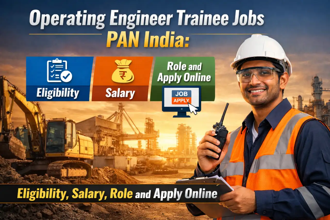 Operating Engineer Trainee Jobs PAN India: Eligibility, Salary, Role and Apply Online