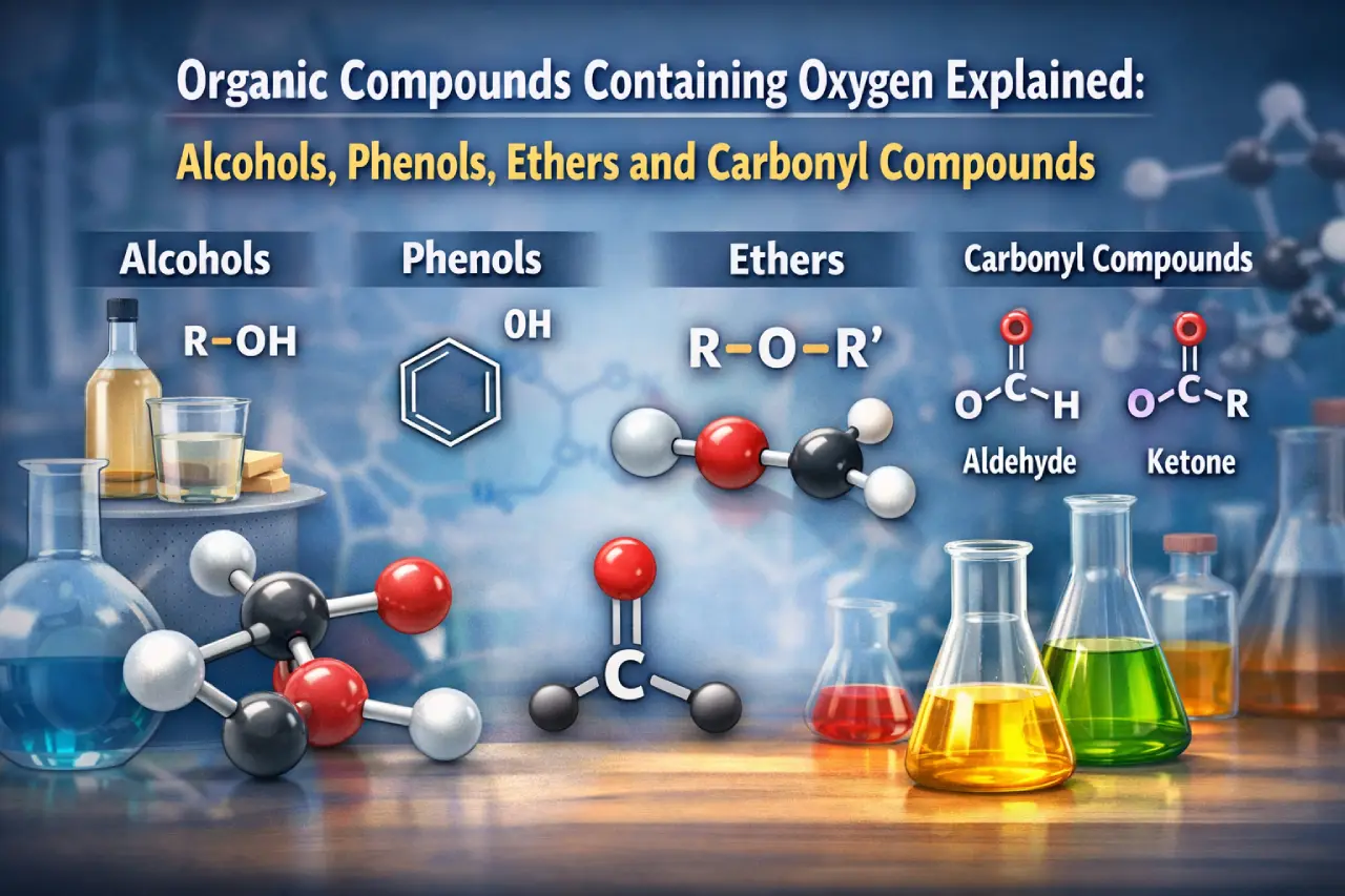 Organic Compounds Containing Oxygen Explained: Alcohols, Phenols, Ethers and Carbonyl Compounds